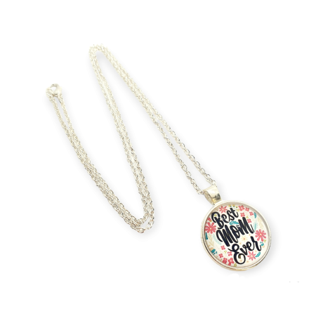 Necklace silver chain best mom ever1